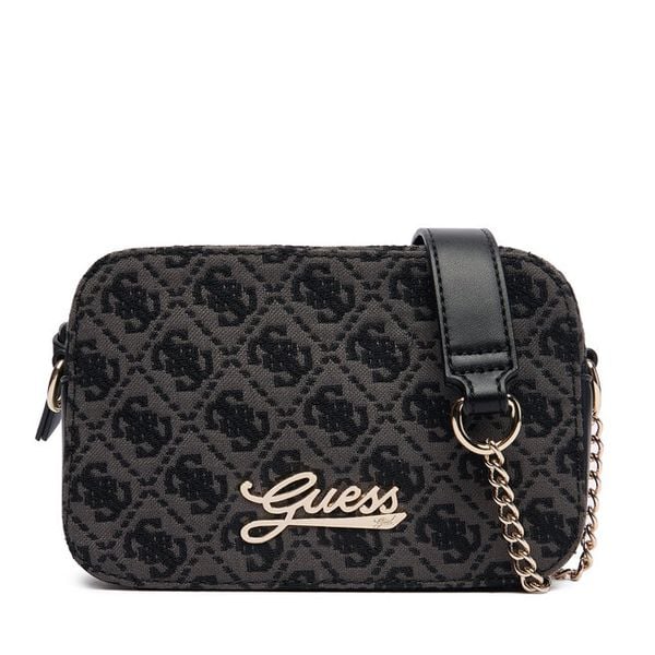 Torebka Guess. Czarne listonoszki damskie Guess, z aplikacjami, bez dodatków. Za 199.99 zł.