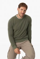 Bawełniany sweter S-LOGAN. Brązowe swetry męskie Volcano, l, bez wzorów, z bawełny, klasyczne, bez kołnierzyka, bez ramiączek. Za 149.99 zł.