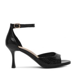 Czółenka JENNY. Czarne czółenka damskie Jenny, bez wzorów, bez obcasa, bez zapięcia. Za 119.99 zł.