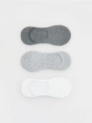 Skarpetki balerinki 3 pack - jasnoszary. Szare skarpetki damskie Reserved, bez wzorów. W wyprzedaży za 25.99 zł.