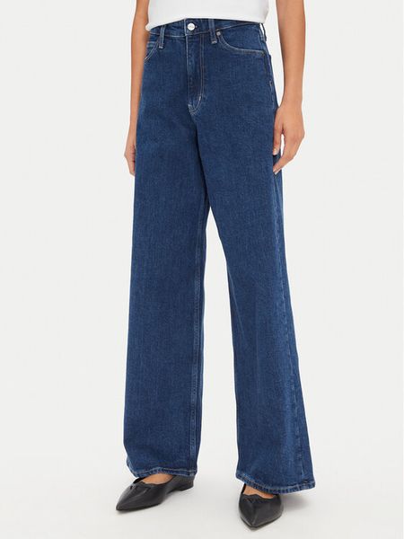 Calvin Klein Jeansy K20K207598 Niebieski Wide Leg. Niebieskie jeansy damskie Calvin Klein, bez wzorów, z bawełny. Za 349.99 zł.