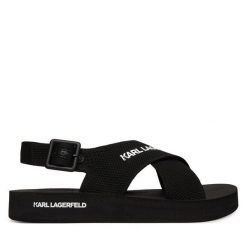 Sandały KARL LAGERFELD. Czarne sandały męskie KARL LAGERFELD, bez wzorów, bez zapięcia. Za 589.99 zł.