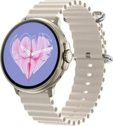 Smartwatch Rubicon Rncf15 Kremowy (RNCF15). Białe zegarki smartwatch Rubicon, bez wzorów. Za 120.38 zł.