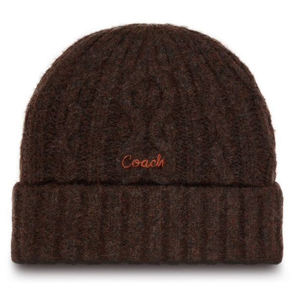 Czapka Coach. Brązowe czapki damskie Coach, na zimę, bez wzorów. Za 259.99 zł.