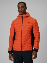 4F Kurtka trekkingowa z wypełnieniem Primaloft Silver męska - pomarańczowa XL. Brązowe kurtki męskie 4F, l, bez wzorów, bez kaptura. Za 399.99 zł.