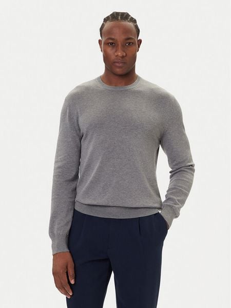 Calvin Klein Sweter LV040BM343 Szary Regular Fit. Szare swetry męskie Calvin Klein, m, bez wzorów, z bawełny, bez kołnierzyka, bez ramiączek. Za 429.99 zł.