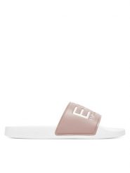 EA7 Emporio Armani Klapki 7X000108 AF15118 M0109 Beżowy. Brązowe klapki damskie EA7 Emporio Armani, bez wzorów, z tworzywa sztucznego, bez obcasa, bez zapięcia. Za 139.99 zł.