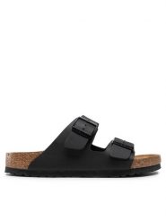 Birkenstock Klapki Arizona Birko-Flor 551251 Czarny. Czarne klapki męskie Birkenstock, bez wzorów, ze skóry, bez zapięcia. Za 329.99 zł.