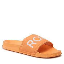 Klapki Roxy. Brązowe klapki damskie Roxy, bez wzorów, sportowe, bez obcasa, bez zapięcia. Za 119.99 zł.