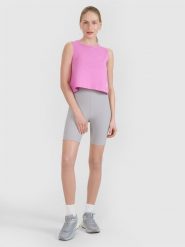 4F Legginsy krótkie dzianinowe damskie - szare XL. Szare legginsy damskie 4F, s, bez wzorów, z dzianiny, z podwyższonym stanem, krótkie. W wyprzedaży za 59.99 zł.