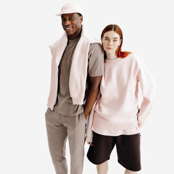 Bluza okrągły dekolt unisex Elementals. Czerwone bluzy damskie Decathlon, xl, bez wzorów, z bawełny, bez ramiączek, bez kaptura. Za 149.99 zł.