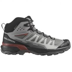 Buty trekkingowe męskie Salomon X Ultra Mid 360 Gtx. Szare buty zimowe męskie Salomon, bez wzorów, z materiału, za kostkę, bez obcasa, bez zapięcia. Za 816.00 zł.