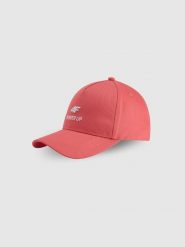 4F Czapka z daszkiem strapback uniseks - różowa S/M. Czerwone czapki damskie 4F, bez wzorów, z materiału. Za 79.99 zł.