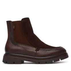 Botki Hispanitas. Brązowe botki damskie Hispanitas, bez wzorów, bez obcasa, na płaskiej podeszwie, bez zapięcia. Za 739.99 zł.