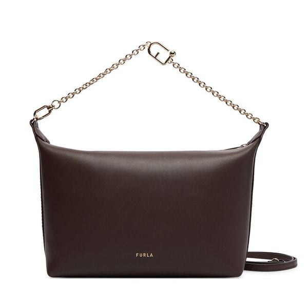 Torebka Furla. Brązowe listonoszki damskie Furla, bez wzorów, bez dodatków. Za 919.99 zł.