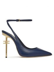 Elisabetta Franchi Szpilki SA-26B-51E2 Granatowy. Niebieskie szpilki damskie Elisabetta Franchi, bez wzorów, ze skóry, bez obcasa, na szpilce, bez zapięcia. Za 1,899.00 zł.