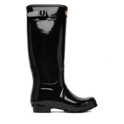 Kalosze Hunter. Czarne kalosze damskie Hunter, bez wzorów, bez zapięcia. Za 349.99 zł.