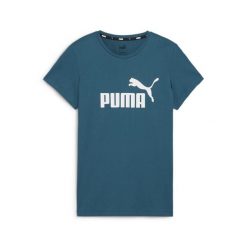Koszulka damska Puma ESS Logo Tee. Zielone bluzki damskie Puma, s, bez wzorów, klasyczne, bez kołnierzyka, bez ramiączek. W wyprzedaży za 95.90 zł.