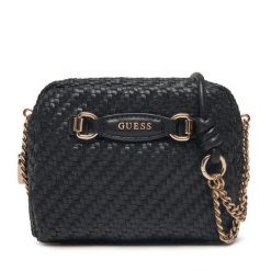 Torebka Guess. Czarne listonoszki damskie Guess, z aplikacjami, bez dodatków. Za 319.99 zł.