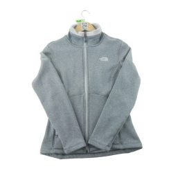 Second life - Kurtka polarowa damska z wysokim kołnierzem - Stan bardzo dobry. Szare kurtki sportowe damskie The North Face, s, bez wzorów, z polaru, bez ramiączek, bez kaptura, trekkingowe. Za 186.06 zł.