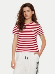 KARL LAGERFELD T-Shirt A1W17099 Czerwony Regular Fit. Czerwone t-shirty damskie KARL LAGERFELD, xs, bez wzorów, z bawełny, bez kołnierzyka, bez ramiączek. Za 239.99 zł.