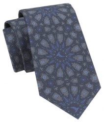Matowy Krawat Męski z Wiskozy - His Story - Geometryczny Wzór. Niebieskie krawaty i muchy His Story, bez wzorów, z wiskozy. Za 55.00 zł.