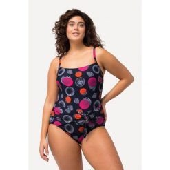 Damski Strój kąpielowy kropki w kształcie owocu granatu miękkie miseczki. Niebieskie stroje kąpielowe damskie Ulla Popken, plus size, bez wzorów, z poliamidu. Za 239.99 zł.