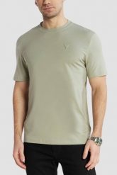 GUESS Zielony t-shirt męski Hedley. Zielone t-shirty męskie Guess, l, z aplikacjami, bez kołnierzyka, bez ramiączek. W wyprzedaży za 125.99 zł.
