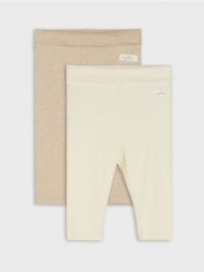 Bawełniane legginsy 2 pack - beżowy. Brązowe legginsy damskie Sinsay, bez wzorów, z bawełny. Za 19.99 zł.