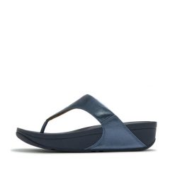 Klapki między palcami damskie FitFlop Lulu. Niebieskie klapki damskie FIT FLOP, bez wzorów, bez obcasa, bez zapięcia. Za 491.50 zł.