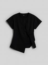 4F T-shirt slim z marszczeniem damski - czarny XS. Czarne t-shirty damskie 4F, m, bez wzorów, z dzianiny, klasyczne, bez kołnierzyka, bez ramiączek. Za 89.99 zł.
