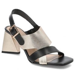 Złote Sandały Armodo Stylowe Buty Damskie. Żółte sandały damskie Armodo, bez wzorów, bez obcasa, bez zapięcia. Za 299.00 zł.
