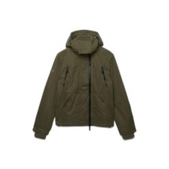 Kurtka przeciwwiatrowa z kapturem z mikrofibry Superdry Arctic. Zielone kurtki męskie Superdry, l, bez wzorów, z materiału, eleganckie, z kapturem. Za 528.75 zł.