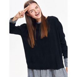 SWETER DAMSKI, OVERSIZE. Czarne swetry nierozpinane damskie TROLL, na jesień, m, bez wzorów, z dzianiny, bez kołnierzyka, bez ramiączek. Za 69.99 zł.