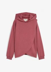 Bluza z kapturem z miękkiej mieszanki wiskozy. Fioletowe bluzy damskie bonprix, bez wzorów, z wiskozy, bez ramiączek, z kapturem. Za 129.99 zł.