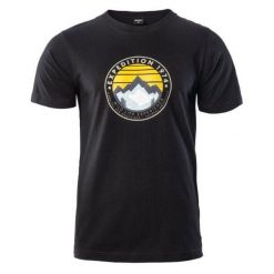 Koszulka męska Hi-Tec Zergo - czarna, Rozmiar L. Czarne t-shirty męskie Hi-tec, l, bez wzorów, z bawełny, bez kołnierzyka, bez ramiączek. Za 44.99 zł.