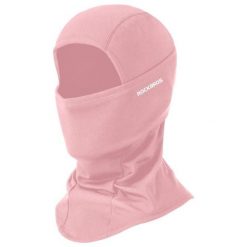 Czapka termiczna z osłoną na twarz, wiatroszczelna, z kominem, na kask. Czerwone czapki damskie ROCKBROS, na jesień, bez wzorów, z elastanu, sportowe. Za 55.60 zł.