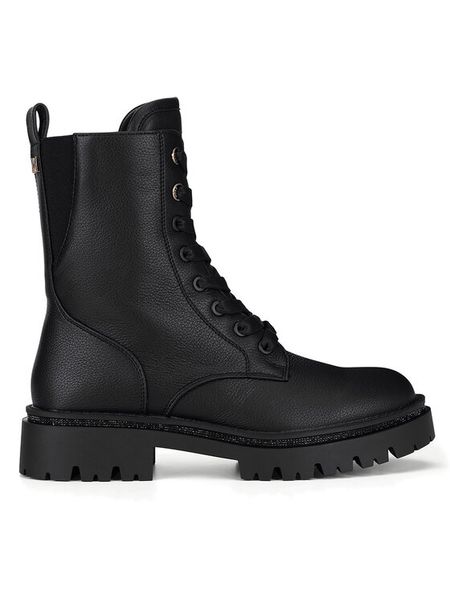 MEXX Trzewiki MI001712743W Czarny. Czarne botki damskie Mexx, bez wzorów, z materiału, bez obcasa, na płaskiej podeszwie, bez zapięcia. Za 359.99 zł.