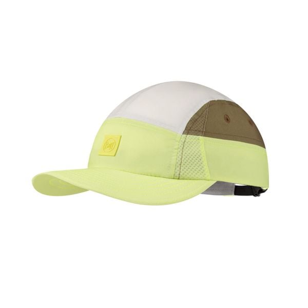 Czapka z daszkiem BUFF 5 PANEL GO CAP DOMUS CITRON. Żółte czapki damskie Buff, bez wzorów, z materiału, eleganckie. Za 139.99 zł.