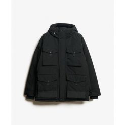 Parka Superdry Everest Tactical. Czarne parki męskie Superdry, na zimę, m, bez wzorów, bez kołnierzyka, bez kaptura. W wyprzedaży za 837.65 zł.