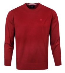 Klasyczny Wełniany Sweter, Okrągły Dekolt (U-Neck) - Pako Jeans - Czerwony. Czerwone swetry męskie Pako Jeans, l, bez wzorów, z jeansu, biznesowe, bez kołnierzyka, bez ramiączek. Za 169.00 zł.