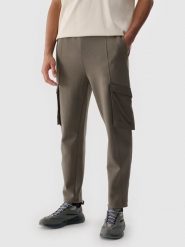 4F Spodnie casual cargo męskie - brązowe 3XL. Brązowe spodnie materiałowe męskie 4F, bez wzorów, z bawełny. W wyprzedaży za 89.99 zł.