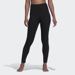 Legginsy z wysokim stanem damskie adidas YOGA ESSENTIALS. Czarne legginsy damskie Adidas, bez wzorów, z materiału. Za 229.00 zł.