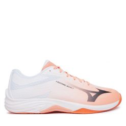 Buty halowe Mizuno. Pomarańczowe buty sportowe męskie Mizuno, bez wzorów, bez zapięcia. Za 389.99 zł.