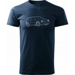 Topslang Koszulka VW Golf 4 z samochodem Golf 4 męska granatowa REGULAR XXL. Swetry męskie Topslang, m, bez wzorów, bez kołnierzyka, bez ramiączek. Za 99.90 zł.