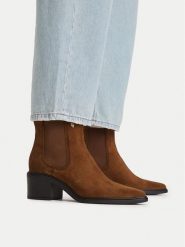 MEXX Botki EO-MX/046C-WI44 Brązowy jasny. Brązowe botki damskie Mexx, bez wzorów, ze skóry, bez obcasa, na słupku, bez zapięcia. Za 399.99 zł.