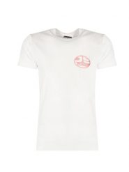 Diesel T-Shirt "T-Just" | A06495 0GRAI | Mężczyzna | Biały. Białe t-shirty męskie Diesel, m, bez wzorów, z bawełny, bez kołnierzyka, bez ramiączek. W wyprzedaży za 139.00 zł.