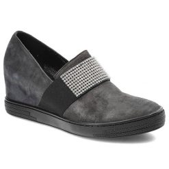 Granatowe Półbuty Marshall Skórzane Buty Na Koturnie. Niebieskie półbuty damskie MARSHALL, bez wzorów, z gumy, biznesowe, bez obcasa, na koturnie, bez zapięcia. Za 279.00 zł.