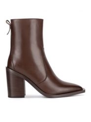 Gino Rossi Botki WGA3323-1Z Brązowy. Brązowe botki damskie Gino Rossi, bez wzorów, ze skóry, bez obcasa, na słupku, bez zapięcia. Za 479.99 zł.