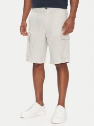 BOSS Szorty materiałowe Sisla-9-Cargo-Shorts 50536888 Beżowy Tapered Fit. Brązowe szorty męskie Boss, bez wzorów, z materiału. Za 329.99 zł.